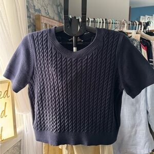 NWT MICHAEL Michael Kors Cableknit Navy Blue Sweater. CLASSIC lauren vibes